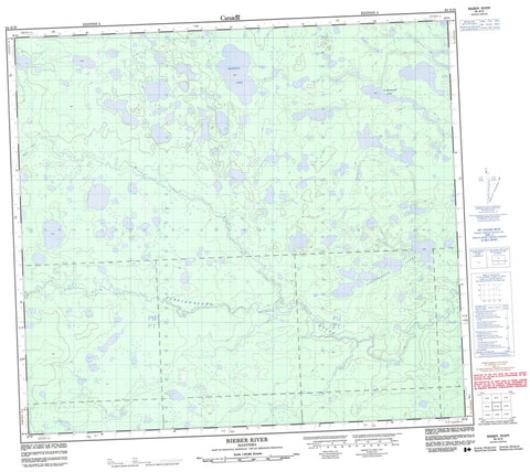 064A16 Bieber River Canadian topographic map, 1:50,000 scale