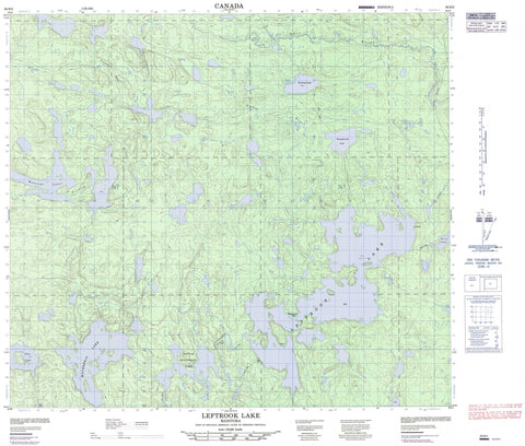 064B02 Leftrook Lake Canadian topographic map, 1:50,000 scale