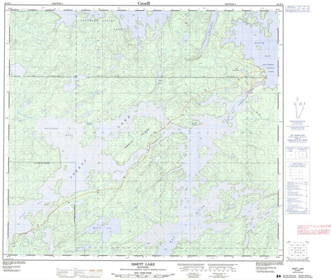 064B11 Issett Lake Canadian topographic map, 1:50,000 scale