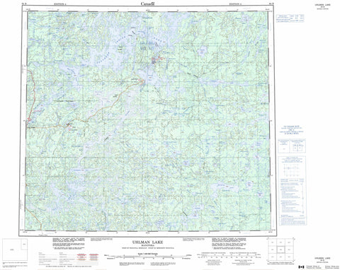 064B Uhlman Lake Canadian topographic map, 1:250,000 scale