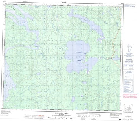 064C01 Suwannee Lake Canadian topographic map, 1:50,000 scale