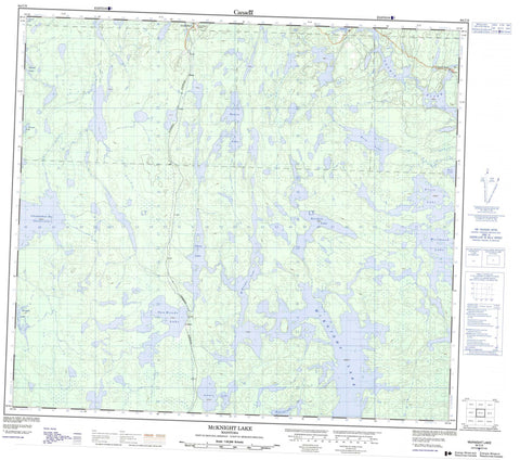 064C03 Mcknight Lake Canadian topographic map, 1:50,000 scale