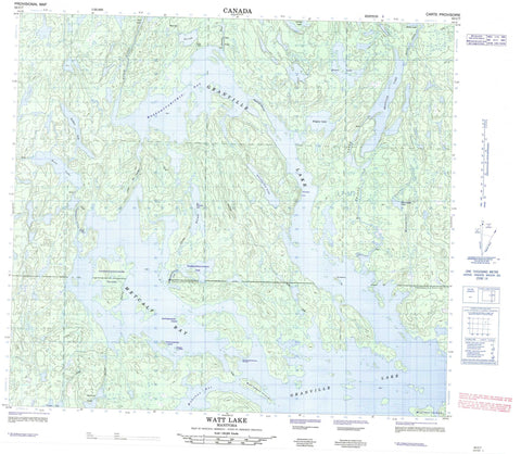 064C07 Watt Lake Canadian topographic map, 1:50,000 scale