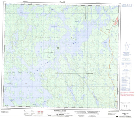 064C08 Turnbull Lake Canadian topographic map, 1:50,000 scale