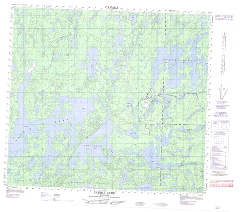 064C12 Laurie Lake Canadian topographic map, 1:50,000 scale