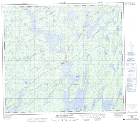 064D04 Lower Waddy Lake Canadian topographic map, 1:50,000 scale