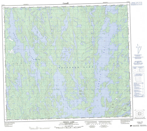 064D11 Ghana Lake Canadian topographic map, 1:50,000 scale