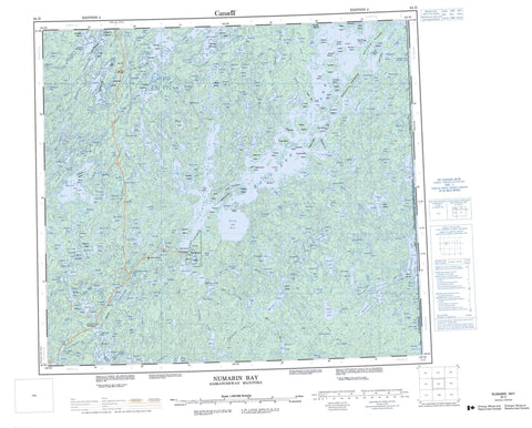 064D Numabin Bay Canadian topographic map, 1:250,000 scale