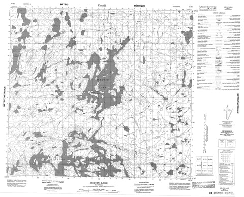 064F01 Melvin Lake Canadian topographic map, 1:50,000 scale