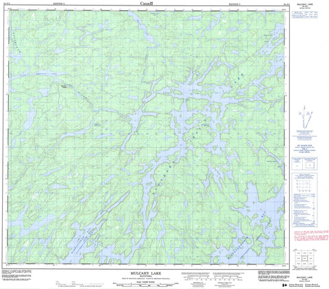 064G03 Mulcahy Lake Canadian topographic map, 1:50,000 scale