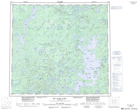 064G Big Sand Lake Canadian topographic map, 1:250,000 scale