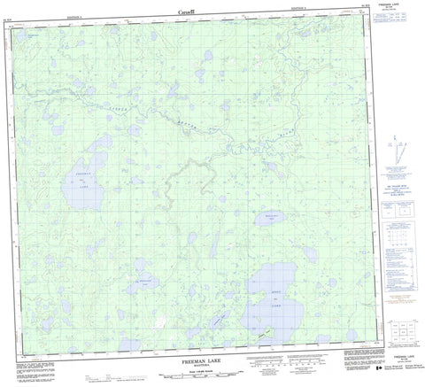 064H08 Freeman Lake Canadian topographic map, 1:50,000 scale