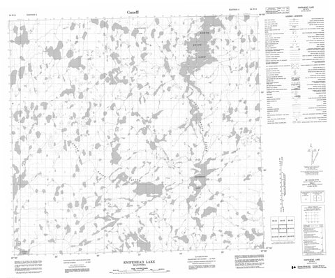 064H14 Knifehead Lake Canadian topographic map, 1:50,000 scale