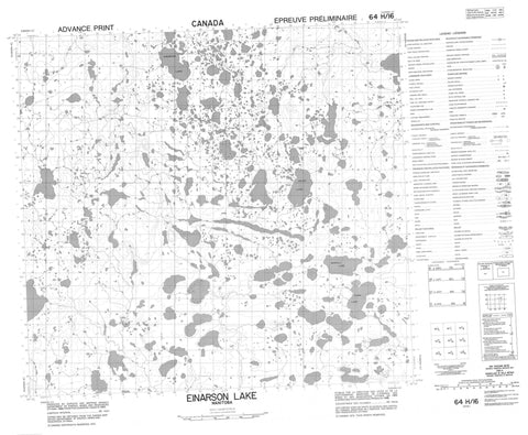 064H16 Einarson Lake Canadian topographic map, 1:50,000 scale