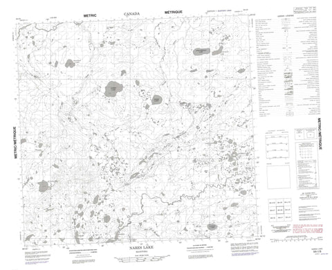 064I08 Nares Lake Canadian topographic map, 1:50,000 scale