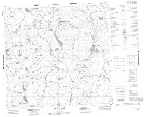 064I09 Nichol Lake Canadian topographic map, 1:50,000 scale