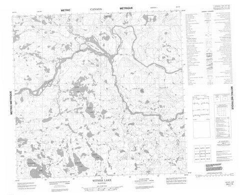 064I15 Wither Lake Canadian topographic map, 1:50,000 scale