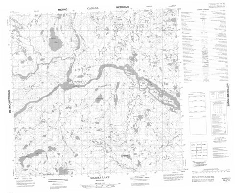 064I16 Meades Lake Canadian topographic map, 1:50,000 scale