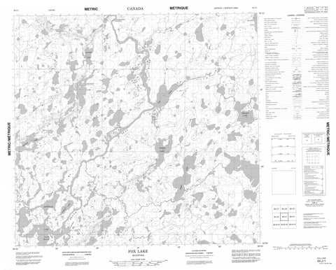 064J01 Fox Lake Canadian topographic map, 1:50,000 scale