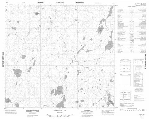 064J03 Samson Lake Canadian topographic map, 1:50,000 scale