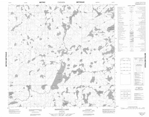064J10 Shewfelt Lake Canadian topographic map, 1:50,000 scale