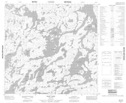 064J14 Bain Lake Canadian topographic map, 1:50,000 scale