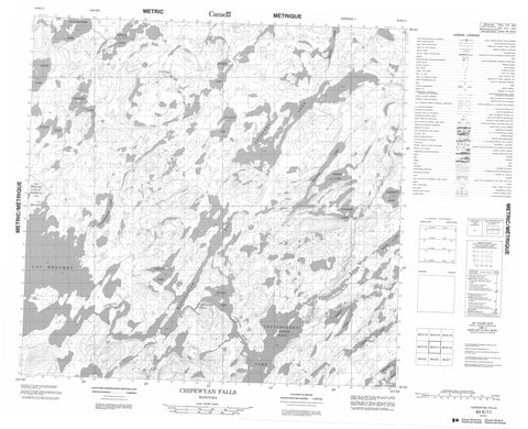 064K11 Chipewyan Falls Canadian topographic map, 1:50,000 scale