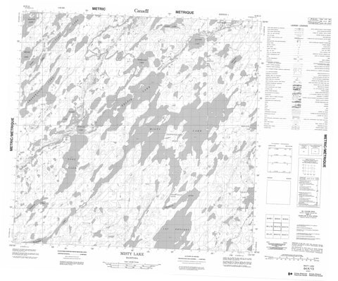 064K13 Misty Lake Canadian topographic map, 1:50,000 scale