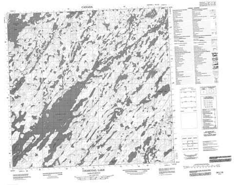 064L16 Charcoal Lake Canadian topographic map, 1:50,000 scale