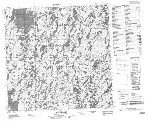 064M08 Nunim Lake Canadian topographic map, 1:50,000 scale