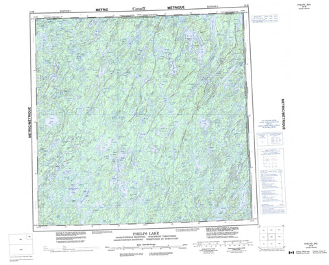 064M Phelps Lake Canadian topographic map, 1:250,000 scale