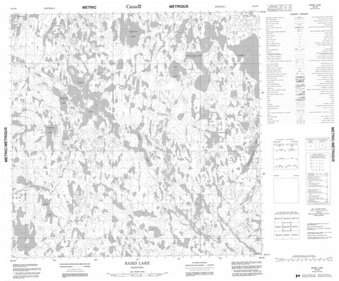 064O08 Baird Lake Canadian topographic map, 1:50,000 scale
