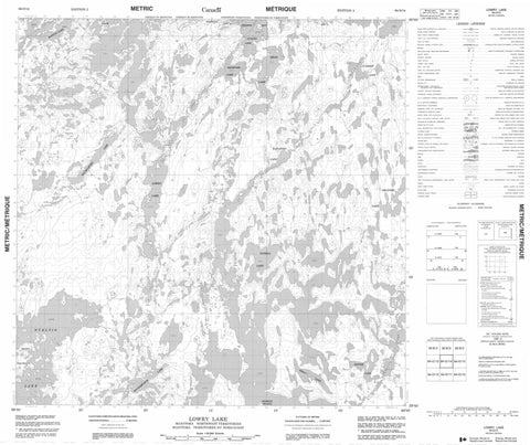 064O14 Lowry Lake Canadian topographic map, 1:50,000 scale