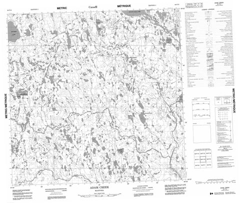 064P10 Adam Creek Canadian topographic map, 1:50,000 scale