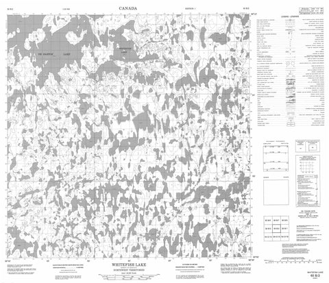 065B02 Whitefish Lake Canadian topographic map, 1:50,000 scale