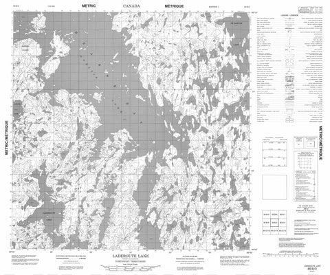 065B03 Laderoute Lake Canadian topographic map, 1:50,000 scale