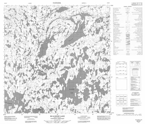 065B07 Mcaleese Lake Canadian topographic map, 1:50,000 scale