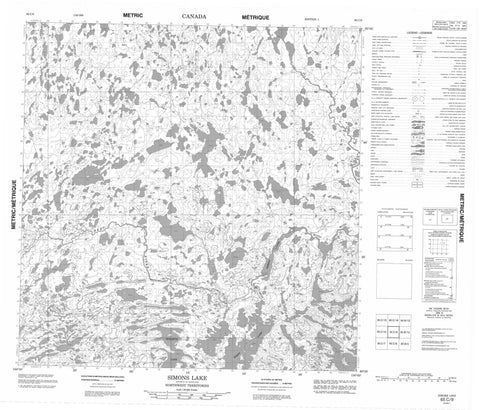 065C09 Simons Lake Canadian topographic map, 1:50,000 scale