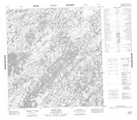 065E11 Nicol Lake Canadian topographic map, 1:50,000 scale