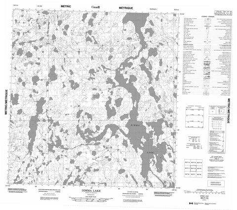 065F10 Dimma Lake Canadian topographic map, 1:50,000 scale