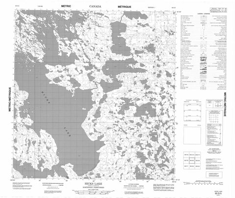 065G05 Hicks Lake Canadian topographic map, 1:50,000 scale