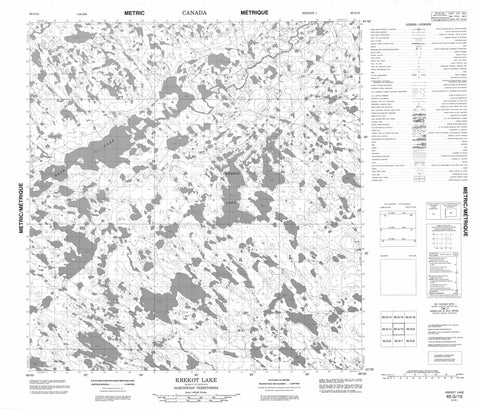 065G10 Krekot Lake Canadian topographic map, 1:50,000 scale