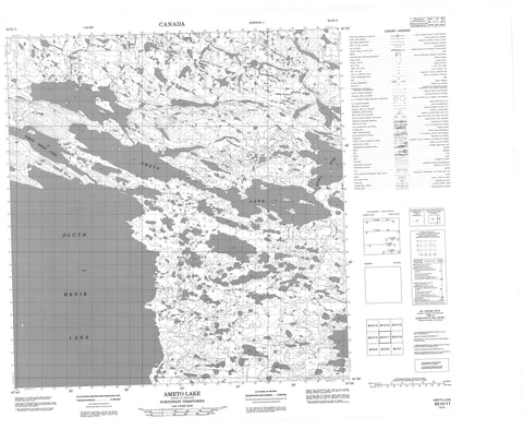 065H11 Ameto Lake Canadian topographic map, 1:50,000 scale