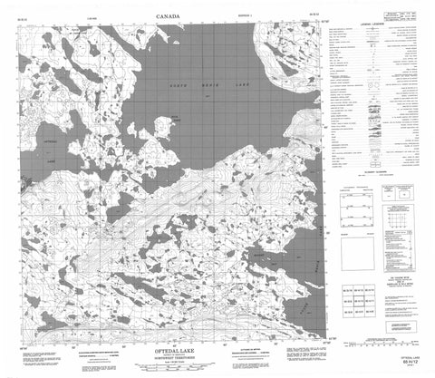 065H12 Oftedal Lake Canadian topographic map, 1:50,000 scale