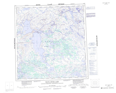 065H South Henik Lake Canadian topographic map, 1:250,000 scale