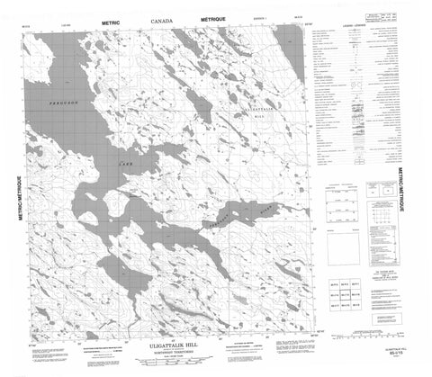 065I15 Uligattalik Hill Canadian topographic map, 1:50,000 scale