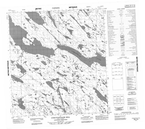 065I16 Utsuviattalik Hill Canadian topographic map, 1:50,000 scale