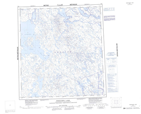 065I Ferguson Lake Canadian topographic map, 1:250,000 scale