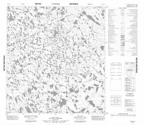 065J11 No Title Canadian topographic map, 1:50,000 scale