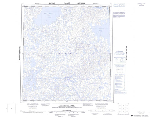 065J Tulemalu Lake Canadian topographic map, 1:250,000 scale